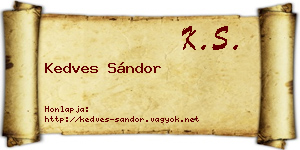 Kedves Sándor névjegykártya